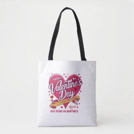 Happy Valentijnsdag Hart Schouder Canvas tas