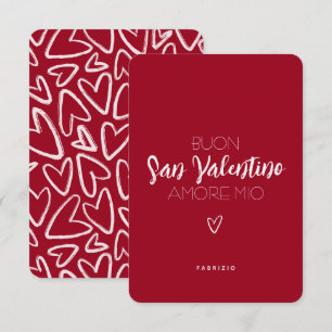 Happy Valentijnsdag Kaart in het rood - Italiaans