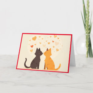 Happy Valentijnsdag katten Feestdagen Kaart