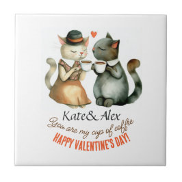 Happy Valentijnsdag katten Tegeltje