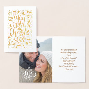 Happy Valentijnsdag Luxe - echte Folie fotokaart Kaarten