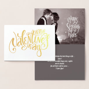 Happy Valentijnsdag Luxe - echte Folie fotokaart Kaarten