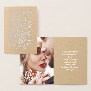 Happy Valentijnsdag Luxe - echte Folie fotokaart Kaarten