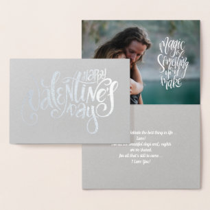 Happy Valentijnsdag Luxe - echte Folie fotokaart Kaarten