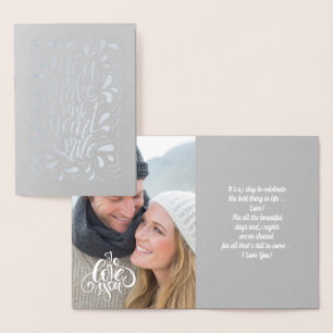 Happy Valentijnsdag Luxe - echte Folie fotokaart Kaarten
