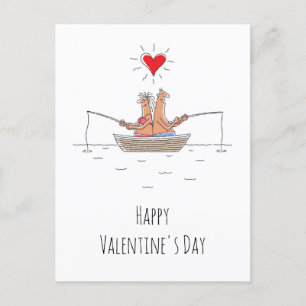 Happy Valentijnsdag overs Vist rood hart Briefkaart