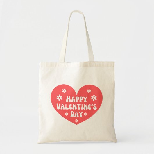 Happy Valentijnsdag retro genezen rood hart Tote Bag (Voorkant)