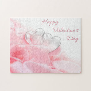 Happy Valentijnsdag Romantic Glass Hearts Legpuzzel