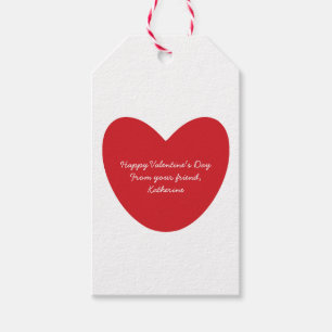 Happy Valentijnsdag rood hart kinder klaslokaal Cadeaulabel