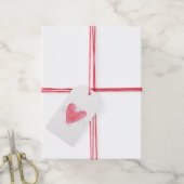 "Happy Valentijnsdag" Rood Waterverf hart Cadeaulabel (Met Touw)