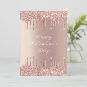 Happy Valentijnsdag - Roos Gold Blush Glitter (Staand voorkant)