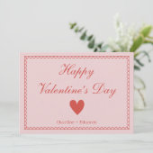 Happy Valentijnsdag Roze Rood Bedankkaart (Staand voorkant)