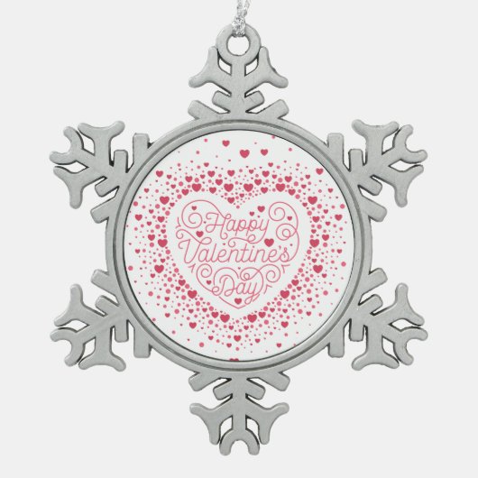 Happy Valentijnsdag / Snowflake Ornament (Voorkant)