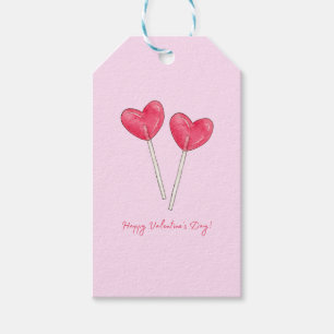 Happy valentijnsdag Sweet snoep hart lollipop Cadeaulabel