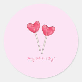 Happy valentijnsdag Sweet snoep hart lollipop Ronde Sticker