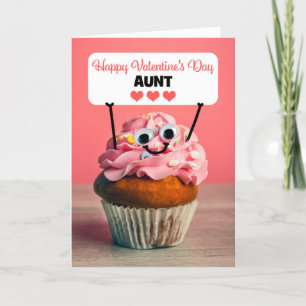 Happy Valentijnsdag Tante Schattige Cupcake Feestdagen Kaart