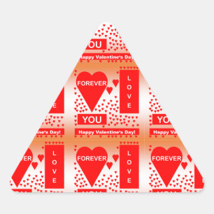 Happy Valentijnsdag tekst voor altijd liefde rood Driehoek Sticker