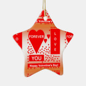 Happy Valentijnsdag tekst voor altijd liefde rood Keramisch Ornament (Rechts)
