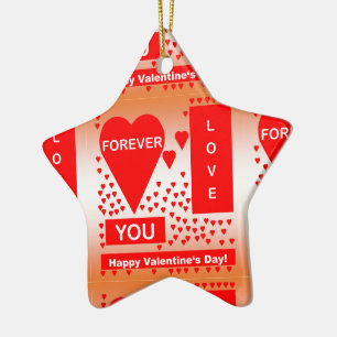 Happy Valentijnsdag tekst voor altijd liefde rood Keramisch Ornament
