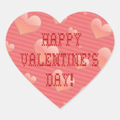 Happy Valentijnsdag Tiny Heart Shaped Font Hart Sticker (Voorkant)