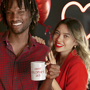 Happy Valentijnsdag Tiny Heart Shaped Font Koffiemok