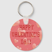 Happy Valentijnsdag Tiny Heart Shaped Font Sleutelhanger (Voorkant)