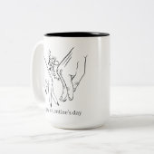 happy valentijnsdag Two-Tone coffee mok (Voorkant links)