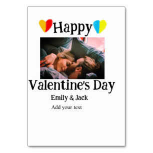 Happy valentijnsdag voeg paar naam foto eenvoudig  kaart