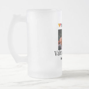 Happy valentijnsdag voeg paar naam foto eenvoudig  matglas bierpul