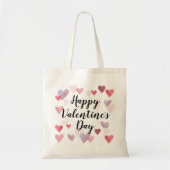 Happy Valentijnsdag Waterverf Harten Canvas tas (Voorkant)