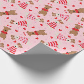 Happy Valentijnsdag Welsh Wire Fox Terrier Honden Cadeaupapier (Hoek)