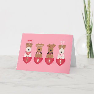 Happy Valentijnsdag Welsh Wire Fox Terrier Honden Feestdagen Kaart