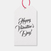 Happy Valentijnsdag wit zwart elegant script Cadeaulabel (Voorkant)