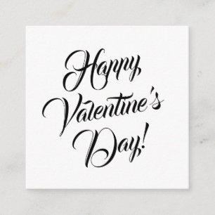 Happy Valentijnsdag wit zwart elegant script Informatiekaartje