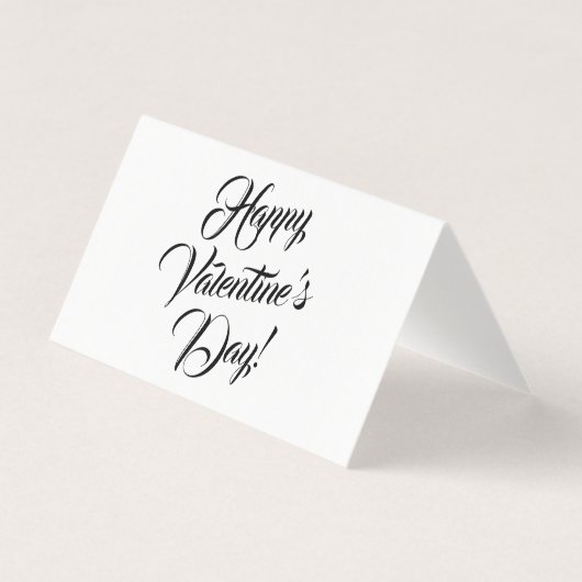 Happy Valentijnsdag wit zwart elegant script Kaart (Voorkant)