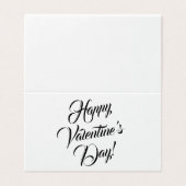 Happy Valentijnsdag wit zwart elegant script Kaart (Buitenkant ongevouwen)