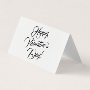 Happy Valentijnsdag wit zwart elegant script Kaart