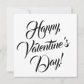 Happy Valentijnsdag wit zwart elegant script Kaart (Voorkant)