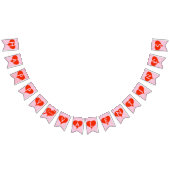 Happy Valentijnse Red Hearts Pink Bunting Banner (Alle)
