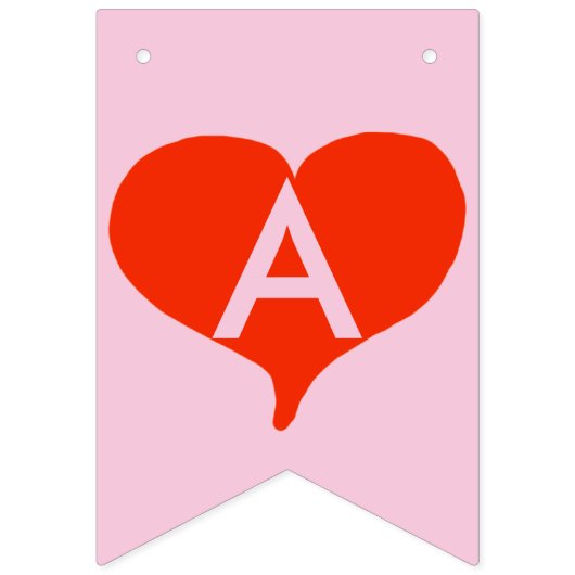 Happy Valentijnse Red Hearts Pink Bunting Banner (Tweede vlag)