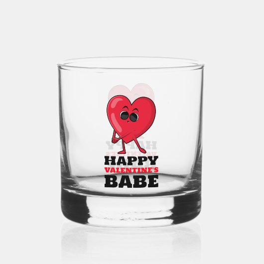 Happy Valentijns's Babe Drinkware Set Whisky Glas (Voorkant)