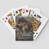 Happy Valentijns's Brush Script Custom Photo Pokerkaarten (Achterkant)