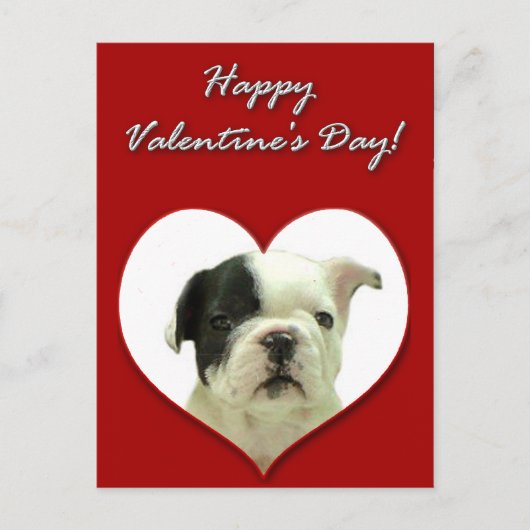 Happy Valentijns's Franse Bulldog puppy briefkaart (Voorkant)