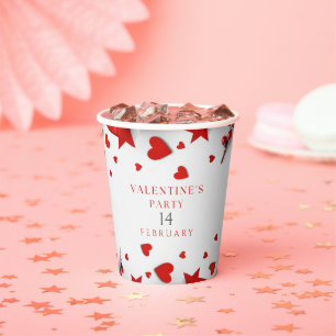 Happy Valentijns's Party met een rood hart Papieren Bekers