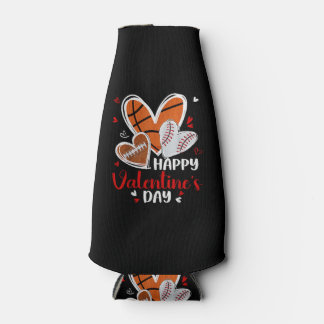 Happy Valentine Baseball Football Basketball Heart Flesjeskoeler
