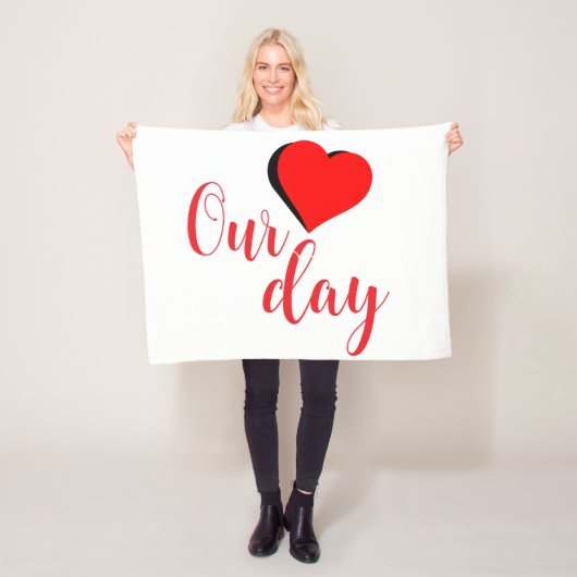 Happy Valentine Day Fleece Deken (In situ)