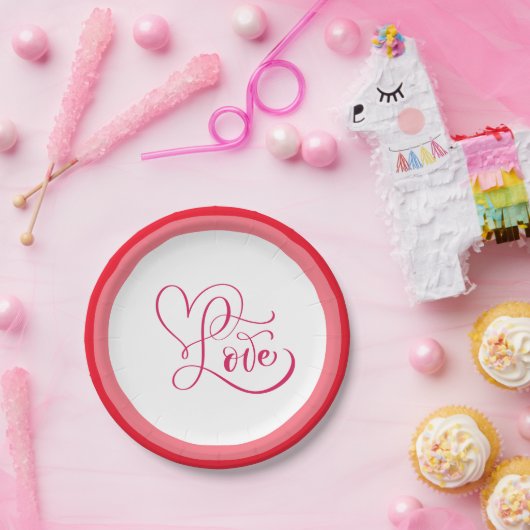 Happy Valentine Day Papieren Bordje (Feest)