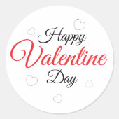 Happy Valentine Day Ronde Sticker (Voorkant)