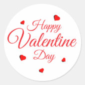 Happy Valentine Day Ronde Sticker (Voorkant)