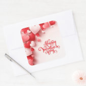 happy Valentine Day Vierkante Sticker (Envelop)
